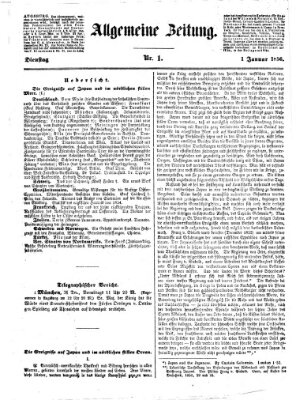 Allgemeine Zeitung Dienstag 1. Januar 1856