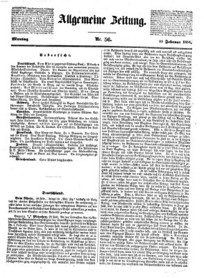 Allgemeine Zeitung Montag 25. Februar 1856