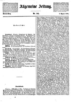 Allgemeine Zeitung Donnerstag 3. April 1856