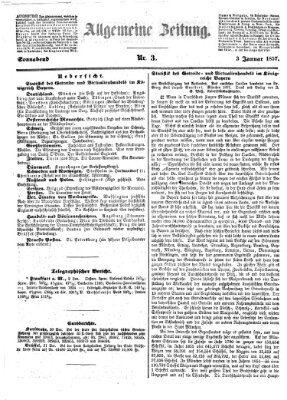 Allgemeine Zeitung Samstag 3. Januar 1857