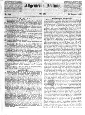 Allgemeine Zeitung Freitag 16. Januar 1857