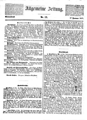 Allgemeine Zeitung Samstag 17. Januar 1857