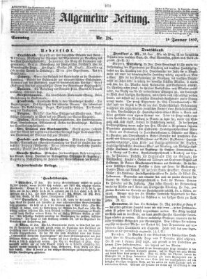 Allgemeine Zeitung Sonntag 18. Januar 1857