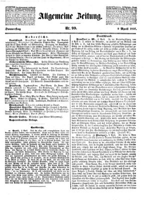 Allgemeine Zeitung Donnerstag 9. April 1857