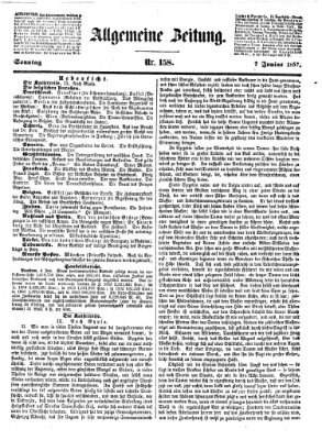 Allgemeine Zeitung Sonntag 7. Juni 1857