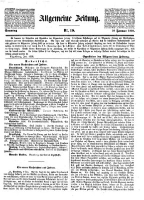 Allgemeine Zeitung Sonntag 10. Januar 1858