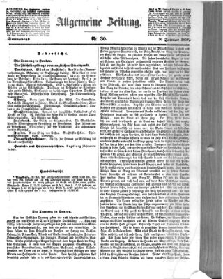 Allgemeine Zeitung Samstag 30. Januar 1858