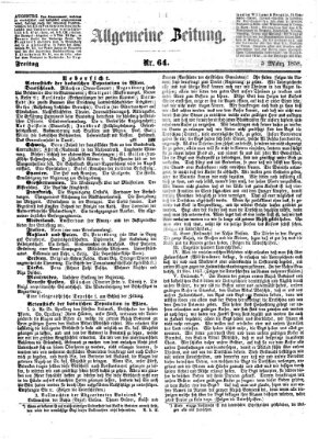 Allgemeine Zeitung Freitag 5. März 1858
