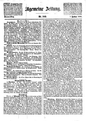 Allgemeine Zeitung Donnerstag 1. Juli 1858