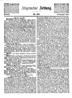 Allgemeine Zeitung Freitag 29. Oktober 1858