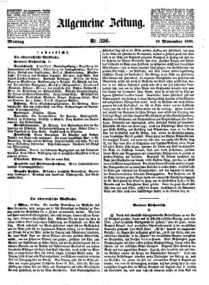 Allgemeine Zeitung Montag 22. November 1858
