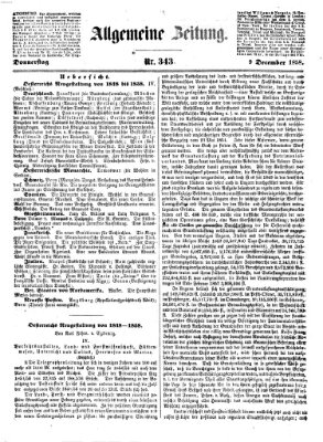 Allgemeine Zeitung Donnerstag 9. Dezember 1858