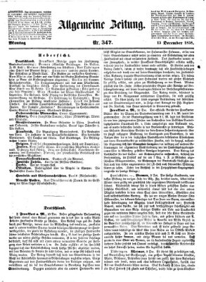 Allgemeine Zeitung Montag 13. Dezember 1858