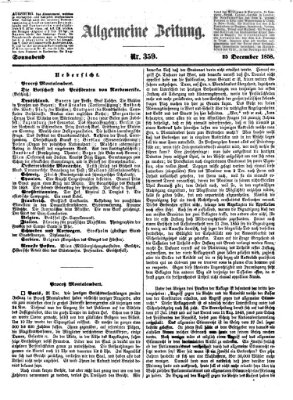 Allgemeine Zeitung Samstag 25. Dezember 1858