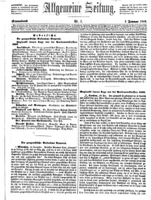 Allgemeine Zeitung Samstag 1. Januar 1859