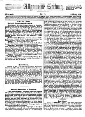 Allgemeine Zeitung Mittwoch 16. März 1859