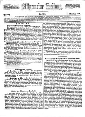 Allgemeine Zeitung Freitag 14. Oktober 1859