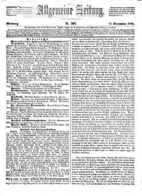 Allgemeine Zeitung Montag 12. Dezember 1859