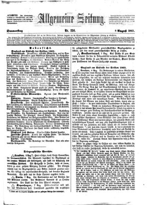 Allgemeine Zeitung Donnerstag 8. August 1861