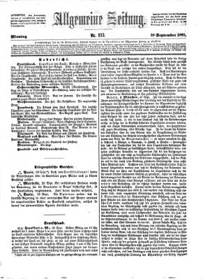 Allgemeine Zeitung Montag 30. September 1861