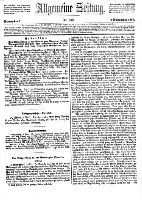 Allgemeine Zeitung Samstag 9. November 1861