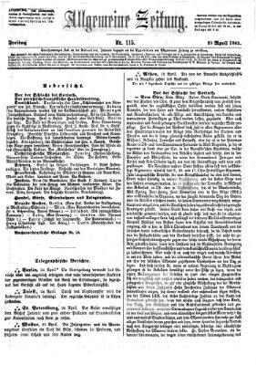 Allgemeine Zeitung Freitag 25. April 1862