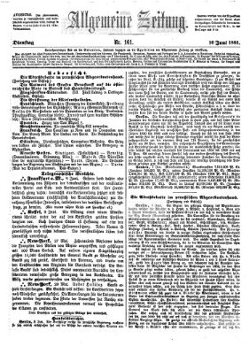 Allgemeine Zeitung Dienstag 10. Juni 1862