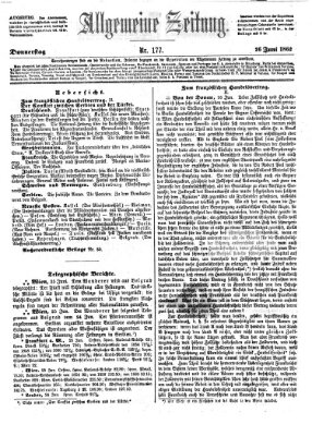 Allgemeine Zeitung Donnerstag 26. Juni 1862