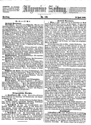 Allgemeine Zeitung Freitag 11. Juli 1862