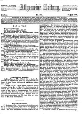 Allgemeine Zeitung Freitag 18. Juli 1862