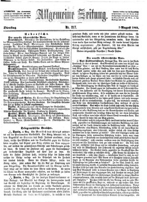 Allgemeine Zeitung Dienstag 5. August 1862