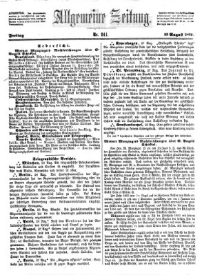 Allgemeine Zeitung Freitag 29. August 1862