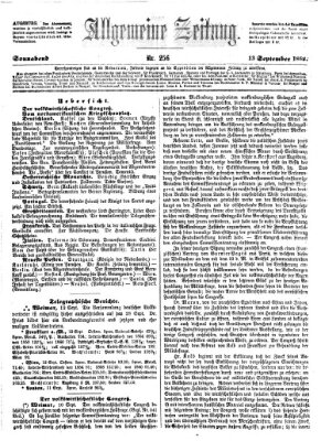 Allgemeine Zeitung Samstag 13. September 1862