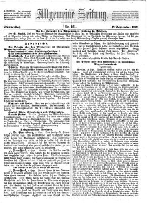 Allgemeine Zeitung Donnerstag 18. September 1862