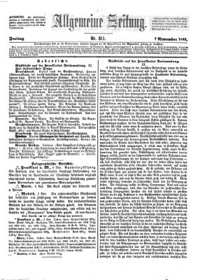 Allgemeine Zeitung Freitag 7. November 1862