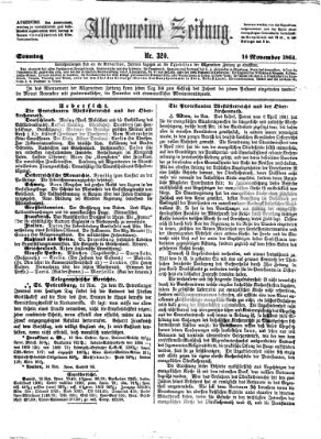 Allgemeine Zeitung Sonntag 16. November 1862