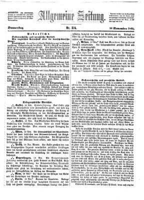 Allgemeine Zeitung Donnerstag 20. November 1862