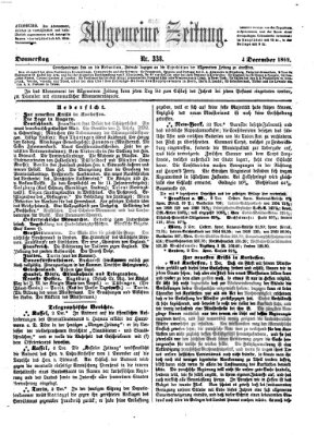 Allgemeine Zeitung Donnerstag 4. Dezember 1862