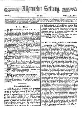 Allgemeine Zeitung Montag 29. Dezember 1862