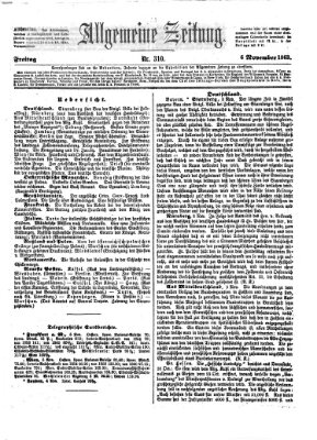 Allgemeine Zeitung Freitag 6. November 1863