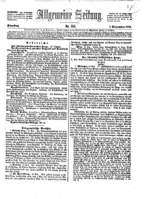 Allgemeine Zeitung Dienstag 1. Dezember 1863