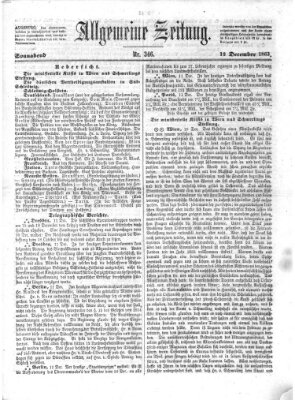 Allgemeine Zeitung Samstag 12. Dezember 1863