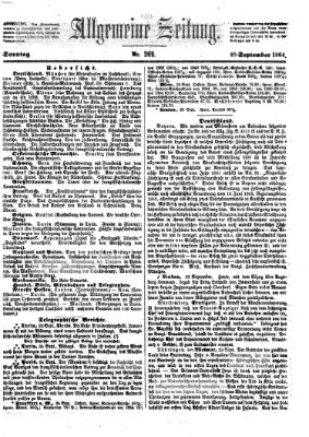 Allgemeine Zeitung Sonntag 25. September 1864