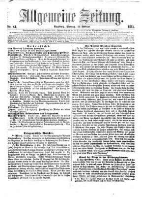 Allgemeine Zeitung Montag 13. Februar 1865