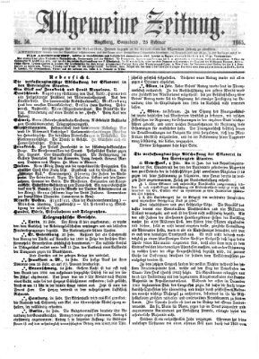 Allgemeine Zeitung Samstag 25. Februar 1865