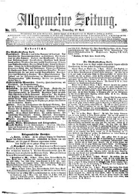 Allgemeine Zeitung Donnerstag 27. April 1865