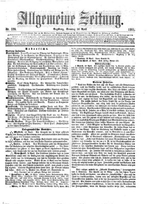 Allgemeine Zeitung Sonntag 30. April 1865