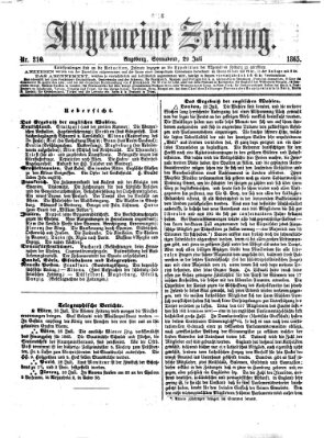 Allgemeine Zeitung Samstag 29. Juli 1865