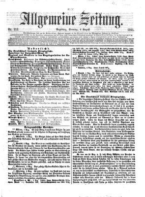 Allgemeine Zeitung Sonntag 6. August 1865