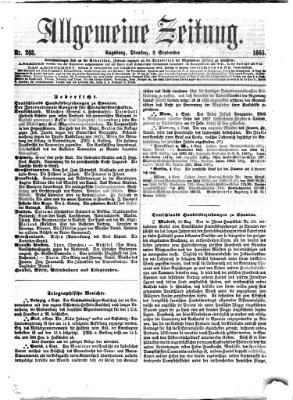 Allgemeine Zeitung Dienstag 5. September 1865